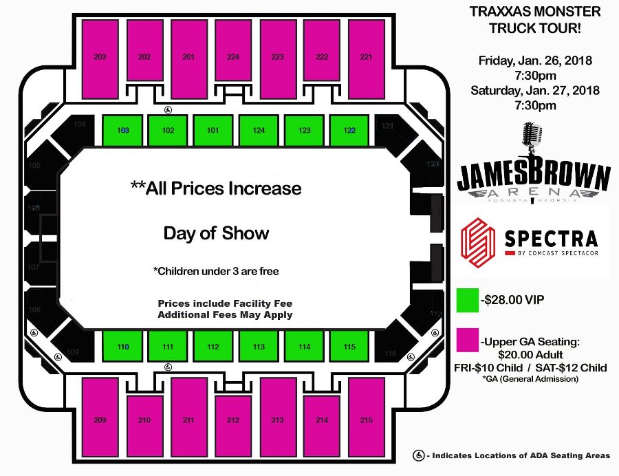 James Brown Arena Guitar Pull Seating Chart