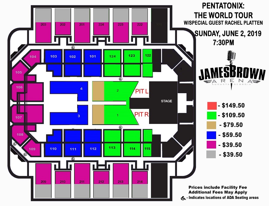 James Brown Arena Seating Chart