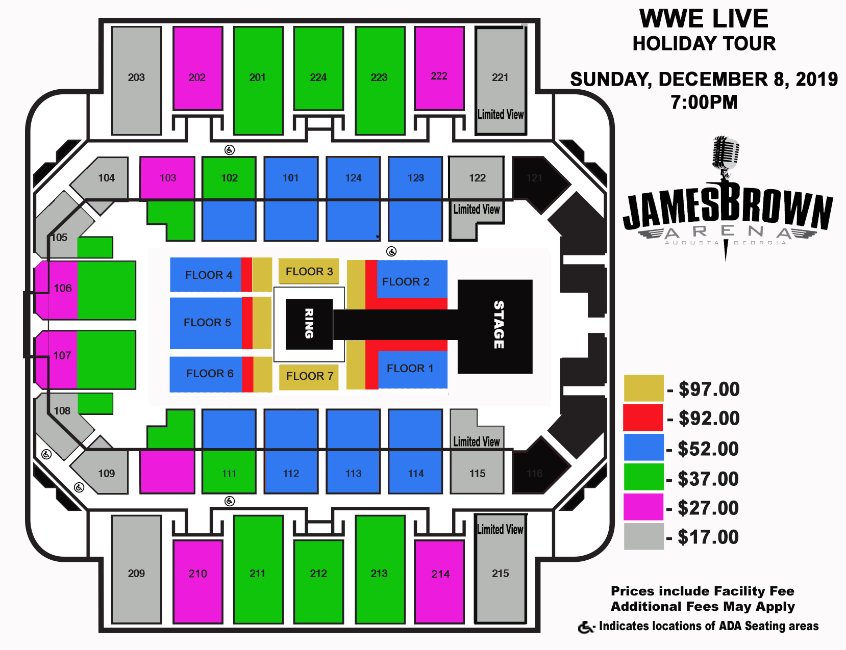 James Brown Arena Seating Chart