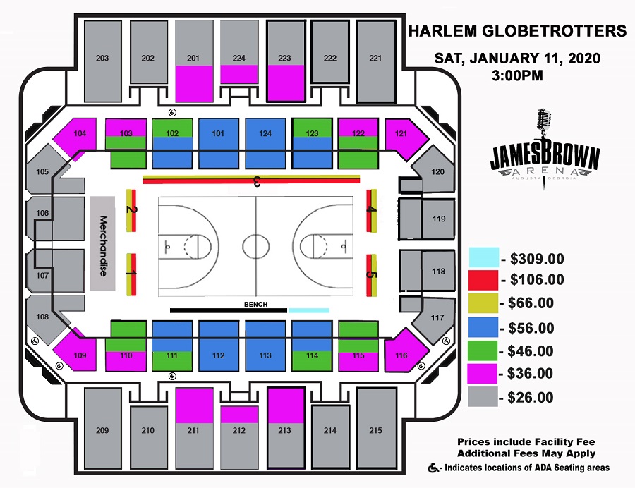 James Brown Arena Seating Chart For Guitar Pull