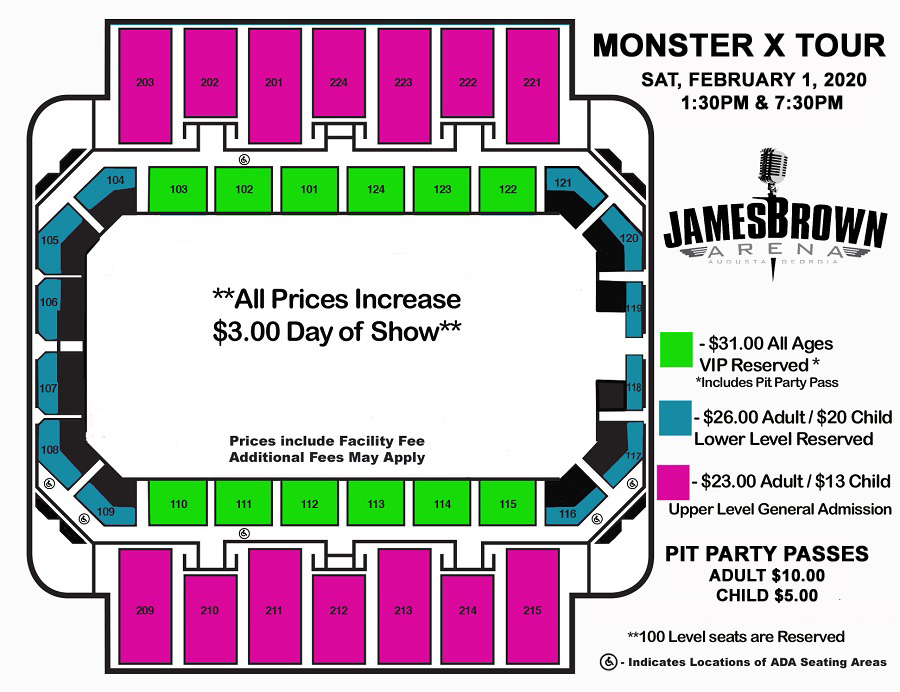 James Brown Arena Interactive Seating Chart