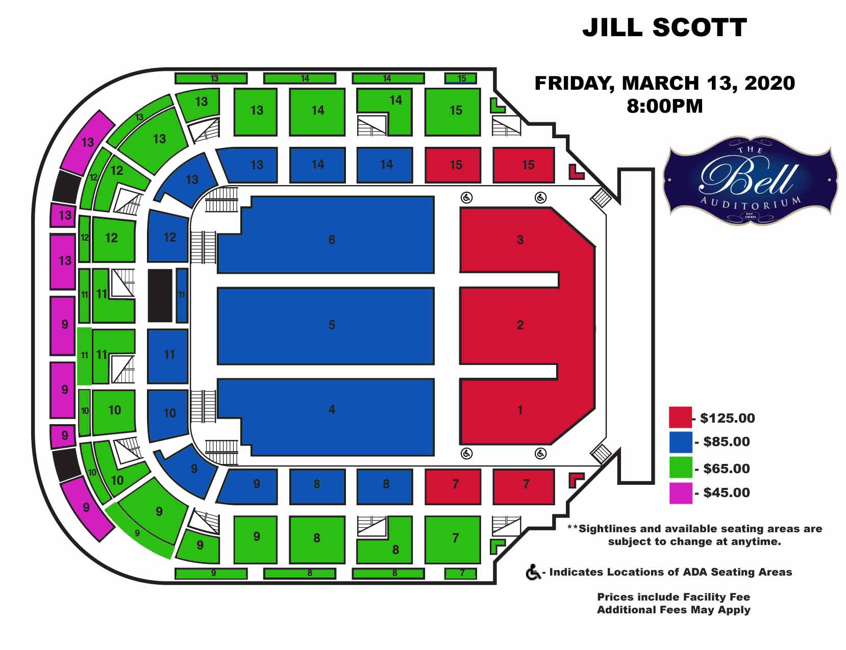 James Brown Arena Seating Chart